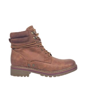 Refresh 170146 γυναικειο camel μποτακι με τακουνι και κορδόνι