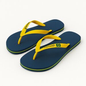 Ανδρικές σαγιονάρες Ipanema 26302 σε μπλε-κίτρινο χρώμα με τη σημαία της Βραζιλίας στα λουράκια