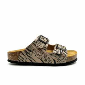 Plakton Δερμάτινα Γυναικεία Σανδάλια 180010 Estampado Vison