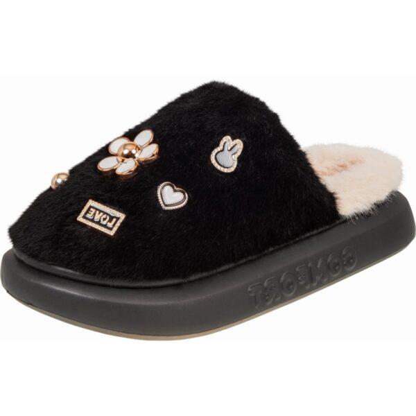 Adams Shoes 1-896-25501-29 μαύρη γυναικεία παντόφλα με ανατομικό πάτο και αντιολισθητική σόλα