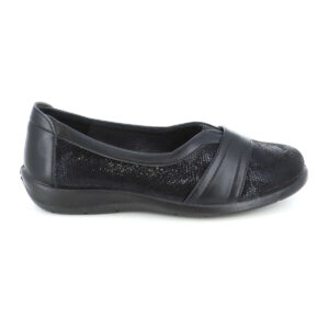 B-Soft 1122-05 μαύρο γυναικείο ανατομικό μοκασίνι casual με μαλακό πάτο και εύκαμπτη σόλα