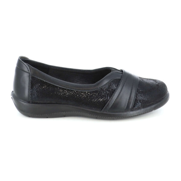 B-Soft 1122-05 μαύρο γυναικείο ανατομικό μοκασίνι casual με μαλακό πάτο και εύκαμπτη σόλα