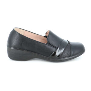 B-Soft 313-06 μαύρο γυναικείο ανατομικό μοκασίνι casual με μαλακό πάτο και αντιολισθητική σόλα