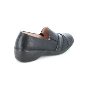 B-Soft 313-06 μαύρο γυναικείο ανατομικό μοκασίνι casual με μαλακό πάτο και αντιολισθητική σόλα