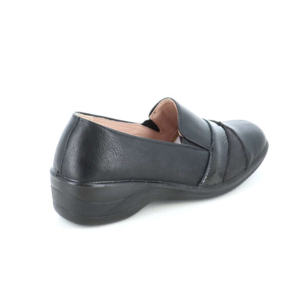 B-Soft 313-06 μαύρο γυναικείο ανατομικό μοκασίνι casual με μαλακό πάτο και αντιολισθητική σόλα