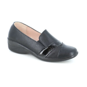 B-Soft 313-06 μαύρο γυναικείο ανατομικό μοκασίνι casual με μαλακό πάτο και αντιολισθητική σόλα