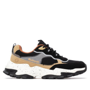 Γυναικεία μαύρα sneaker chunky Refresh 173104 με ελαστικά κορδόνια, αντιολισθητική σόλα και μοντέρνο casual design
