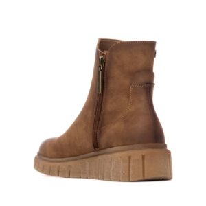 Refresh 173211 καφέ γυναικεία μποτάκια με chunky σόλα και ελαστικά πλαϊνά