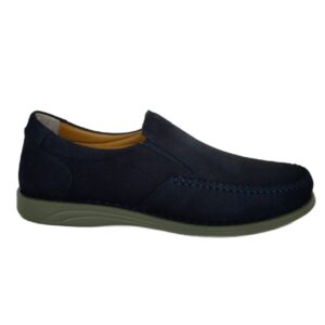 Ανδρικά loafers Antonello 146.251215 σε μπλέ nubuck δέρμα με ανατομική σόλα και slip-on σχεδιασμό