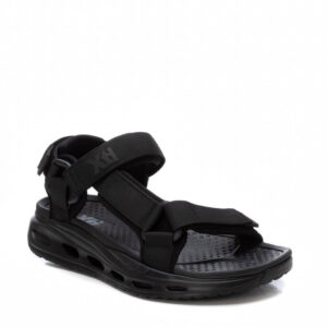 Ανδρικά μαύρα πέδιλα Xti 144105 με ελαστικά λουράκια και σόλα πλατφόρμα.