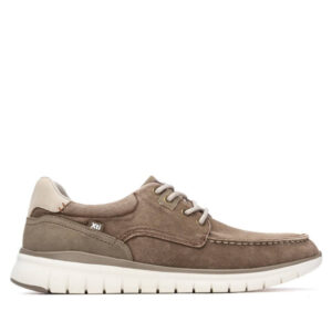Ανδρικά sneakers Xti 145798 σε taupe χρώμα από καμβά με λευκή εύκαμπτη σόλα.