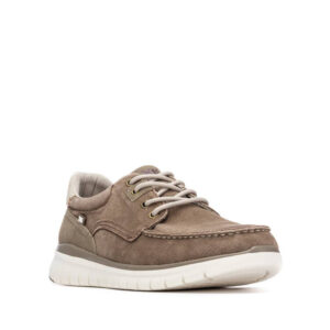 Ανδρικά sneakers Xti 145798 σε taupe χρώμα από καμβά με λευκή εύκαμπτη σόλα.