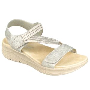 Γυναικεία ανατομικά πέδιλα Amarpies ABZ28606 σε ασημί χρώμα με ελαστικά λουράκια και αναπαυτική σόλα