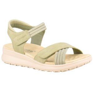 Γυναικεία ανατομικά πέδιλα Amarpies ABZ30159 σε χακί χρώμα με ελαστικά λουράκια και σόλα πλατφόρμα