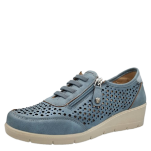 Γυναικεία ανατομικά sneakers Mysoft 26M206 σε μπλε jeans χρώμα με memory foam