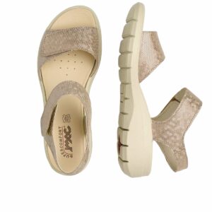 Γυναικεία ανατομικά πέδιλα IMAC 156900 σε μπεζ χρώμα από γνήσιο δέρμα με διπλό velcro