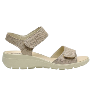 Γυναικεία ανατομικά πέδιλα IMAC 156900 σε μπεζ χρώμα από γνήσιο δέρμα με διπλό velcro