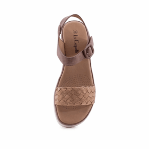 Γυναικείες ανατομικές πλατφόρμες La Coquette 45308-F2 σε ταμπά χρώμα με πλεκτή φάσα και δίχρωμη σόλα.