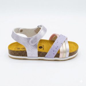 Παιδικό ανατομικό πέδιλο Plakton Lara 135284 με πολύχρωμα λουράκια, glitter και τεχνολογία Memory Cushion