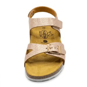 Παιδικό ανατομικό πέδιλο Plakton Linus 135663 σε rose gold χρώμα με glitter και πάτο από φυσικό φελλό