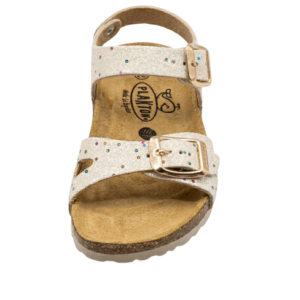 Παιδικό ανατομικό πέδιλο Plakton Lisa-131407 σε χρυσό χρώμα με glitter και πάτο από φελλό