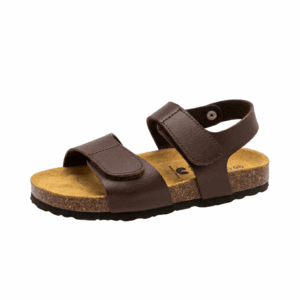 Παιδικό ανατομικό πέδιλο Plakton Partner 125459 σε καφέ χρώμα από δέρμα nubuck με πάτο φελλού