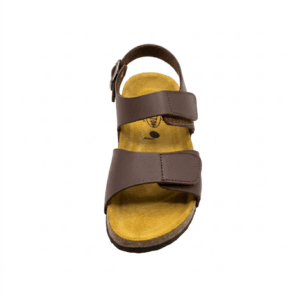 Παιδικό ανατομικό πέδιλο Plakton Partner 125459 σε καφέ χρώμα από δέρμα nubuck με πάτο φελλού