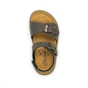 Παιδικό ανατομικό πέδιλο Plakton Pixel 855065 σε χακί χρώμα με δύο αγκράφες και κλείσιμο velcro.