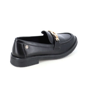 Γυναικεία ανατομικά loafers B-Soft 6706-62 σε μαύρο χρώμα με χρυσή μεταλλική αγκράφα