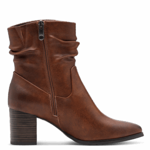Γυναικεία ανατομικά ankle boots Marco Tozzi 25335-43-305 σε cognac ταμπά χρώμα με πάτο Feel Me memory foam