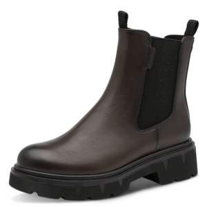 Γυναικεία Chelsea ankle boots Marco Tozzi 2-25482-47-304 σε Mocca καφέ χρώμα με χοντρό τακούνι 5 cm και μαλακό πάτο